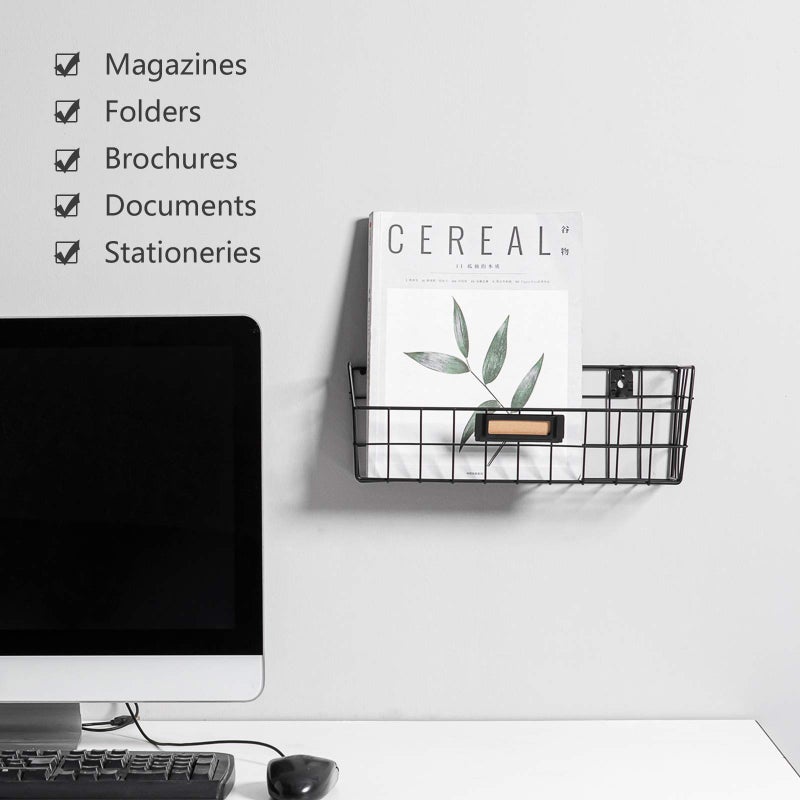 Nonebranded Wall Mounted Wire Basket Kitchen Storage Pantry Organizer Fruit Basket Varying Sizes Set of 3 Black - Image 3